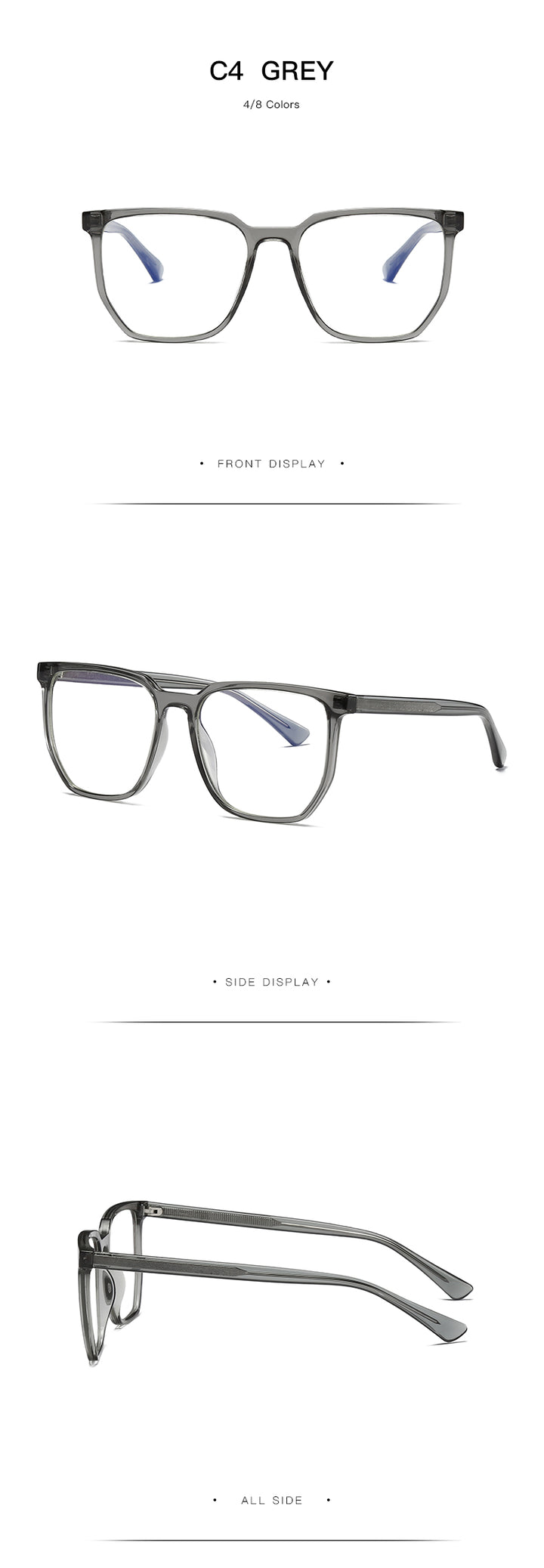 Gmei Unisex Full Rim TR 90 Titanium Square Frame Eyeglasses 2034 Full Rim Gmei Optical