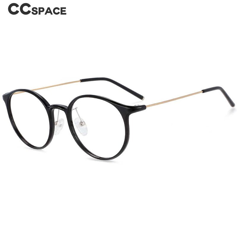 CCspace Unisex Full Rim Round Tr 90 Titanium Frame Eyeglasses 54274 Full Rim CCspace