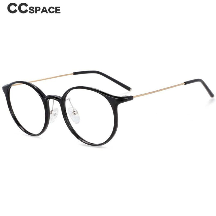 CCspace Unisex Full Rim Round Tr 90 Titanium Frame Eyeglasses 54274 Full Rim CCspace