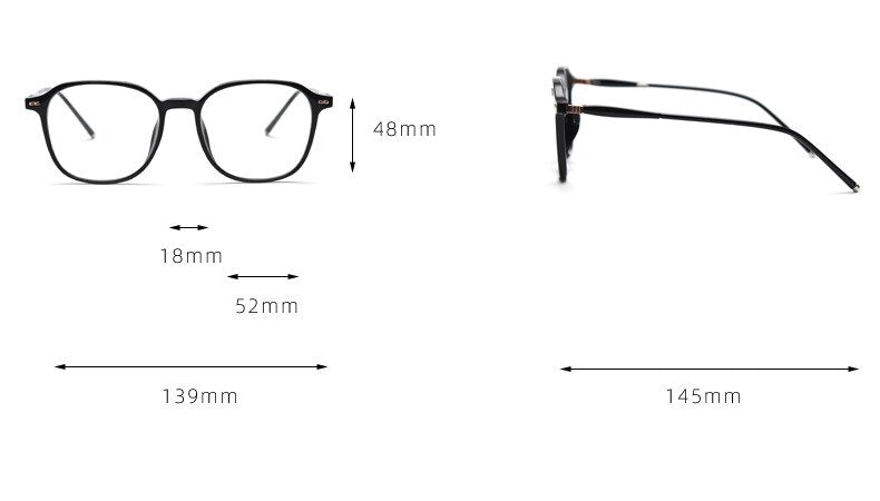CCspace Unisex Full Rim Square Tr 90 Titanium Eyeglasses 55686 Full Rim CCspace