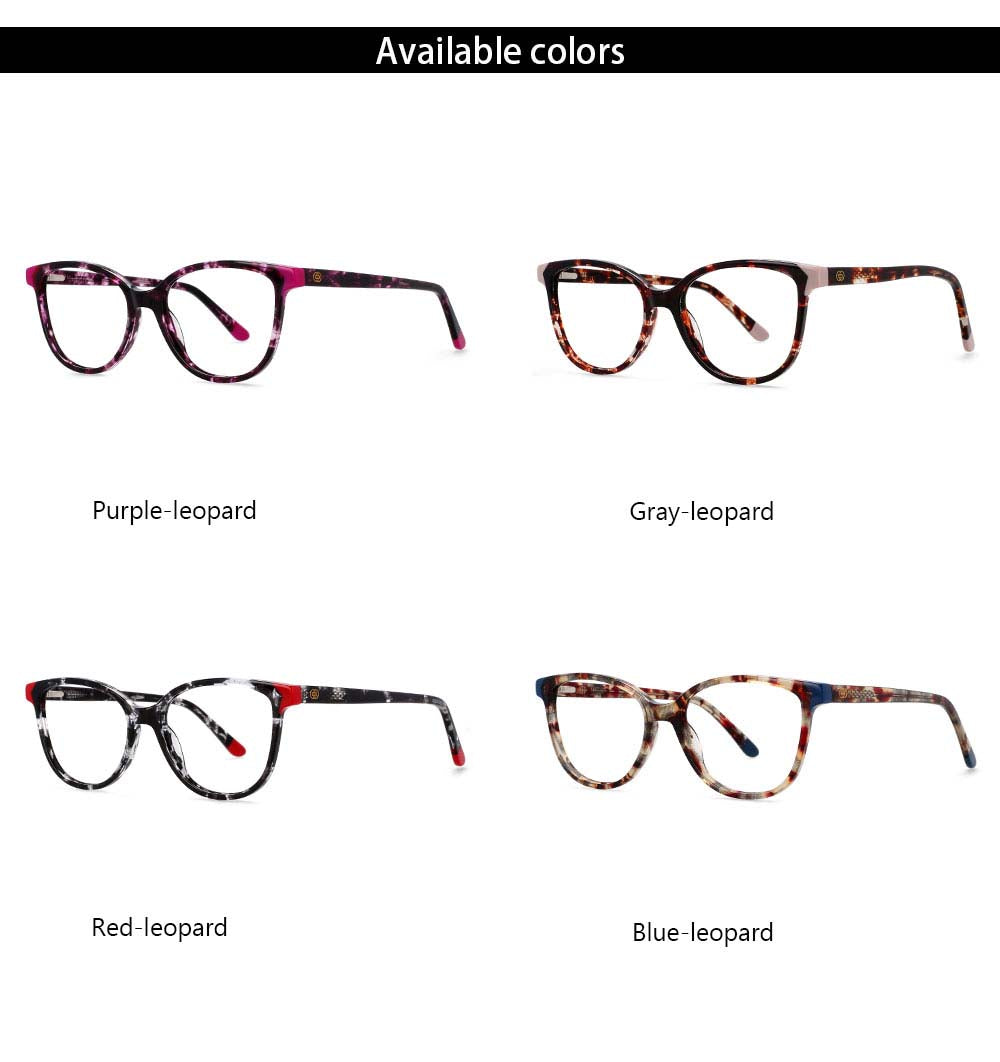 CCspace Women's Full Rim Round Acetate Frame Eyeglasses 54552 Full Rim CCspace