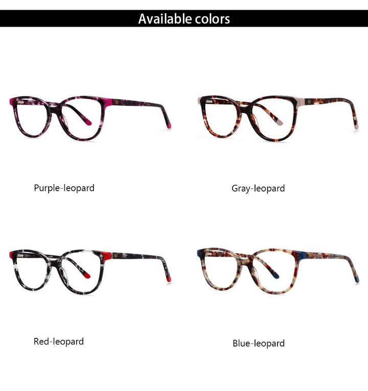 CCspace Women's Full Rim Round Acetate Frame Eyeglasses 54552 Full Rim CCspace