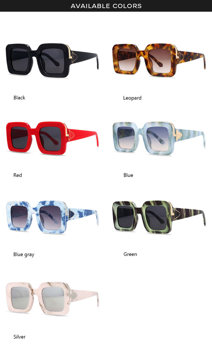 CCspace Unisex Full Rim Rectangle Resin Frame Sunglasses 54333 Sunglasses CCspace Sunglasses