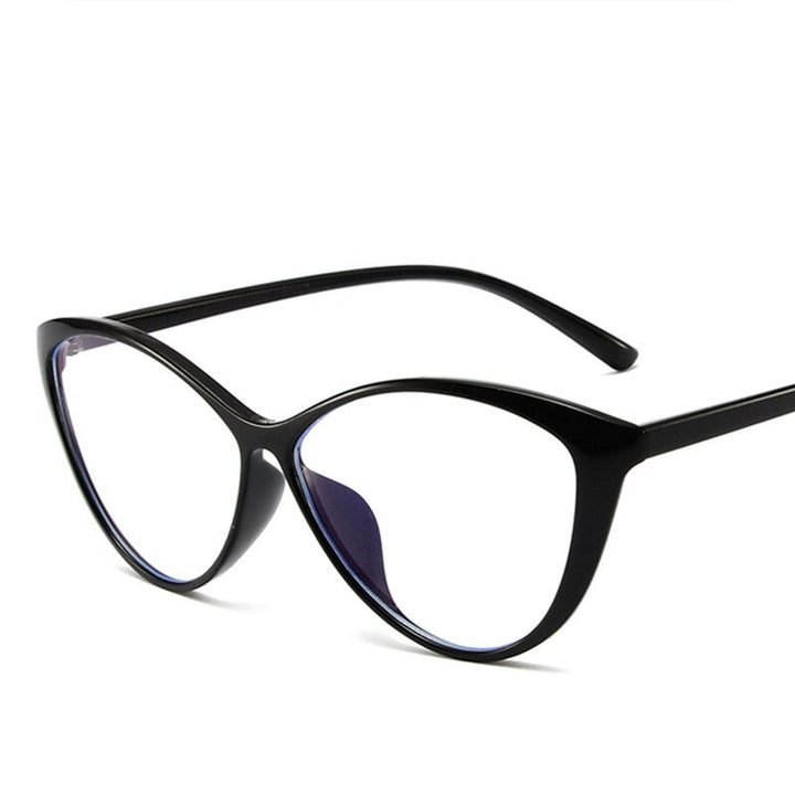 CCspace Unisex Full Rim Cat Eye Tr 90 Eyeglasses 55533 Full Rim CCspace China Black