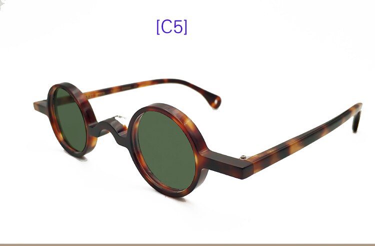 Yujo Unisex Full Rim Small Round 34mm Handcrafted Acetate Eyeglasses Full Rim Yujo C5 China
