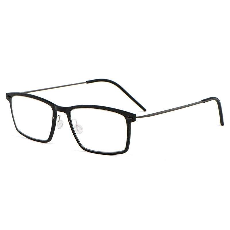 Yimaruili Unisex Full Rim Square Nylon Titanium Screwless Eyeglasses 6544ND Full Rim Yimaruili Eyeglasses Black Gun