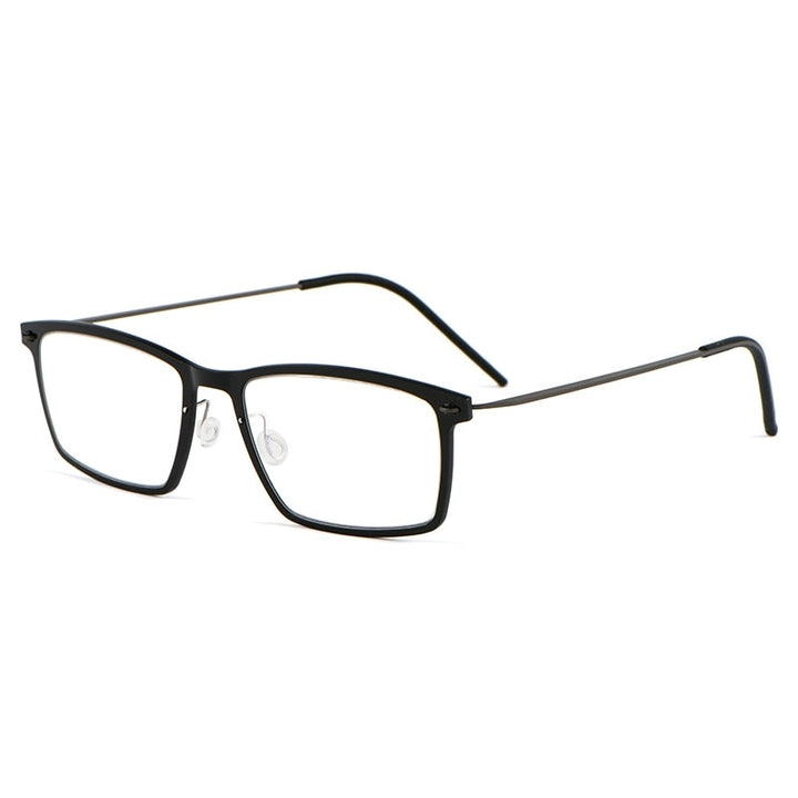 Yimaruili Unisex Full Rim Square Nylon Titanium Screwless Eyeglasses 6544ND Full Rim Yimaruili Eyeglasses Black Gun