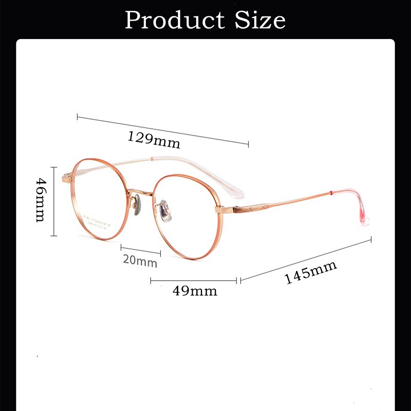 Yimaruili Unisex Full Rim Round Titanium Eyeglasses 2046TSF Full Rim Yimaruili Eyeglasses