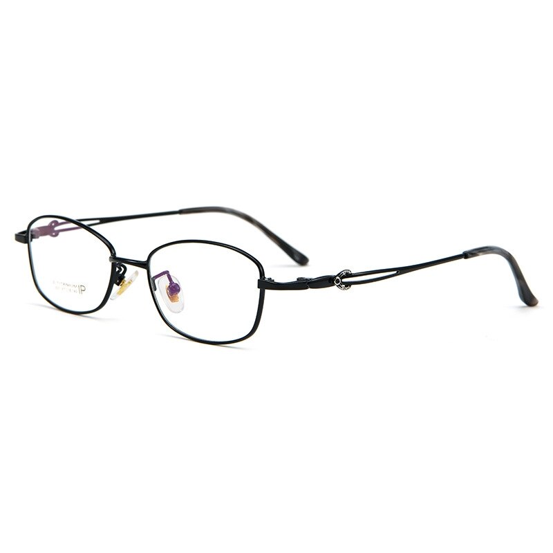 Yimaruili Unisex Full Rim Square Titanium Eyeglasses 3531Ti Full Rim Yimaruili Eyeglasses Black