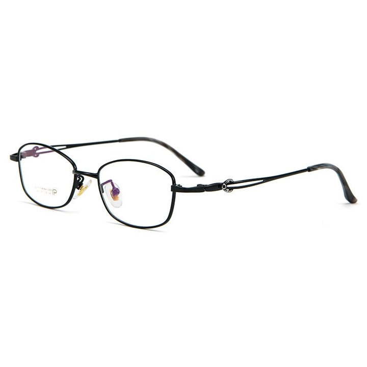 Yimaruili Unisex Full Rim Square Titanium Eyeglasses 3531Ti Full Rim Yimaruili Eyeglasses Black