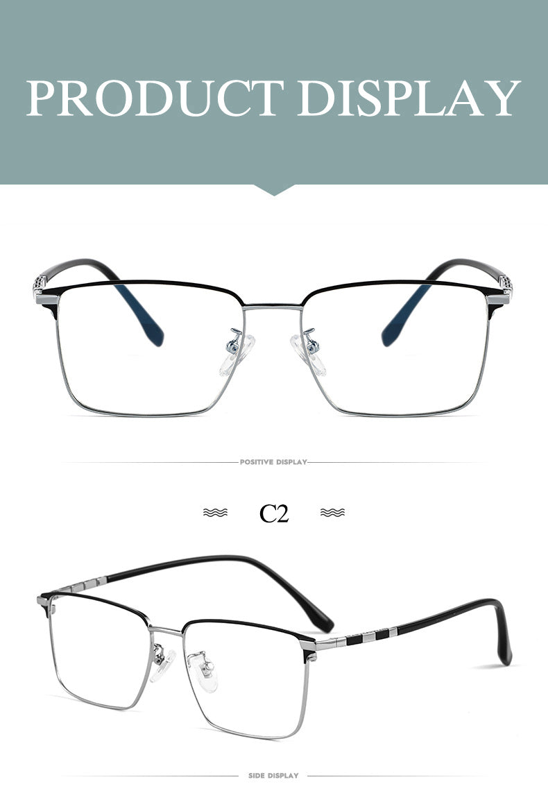Hotochki Men's Full Rim Square Tr 90 Titanium Frame Eyeglasses T8631t Full Rim Hotochki