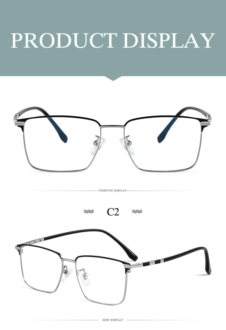 Hotochki Men's Full Rim Square Tr 90 Titanium Frame Eyeglasses T8631t Full Rim Hotochki