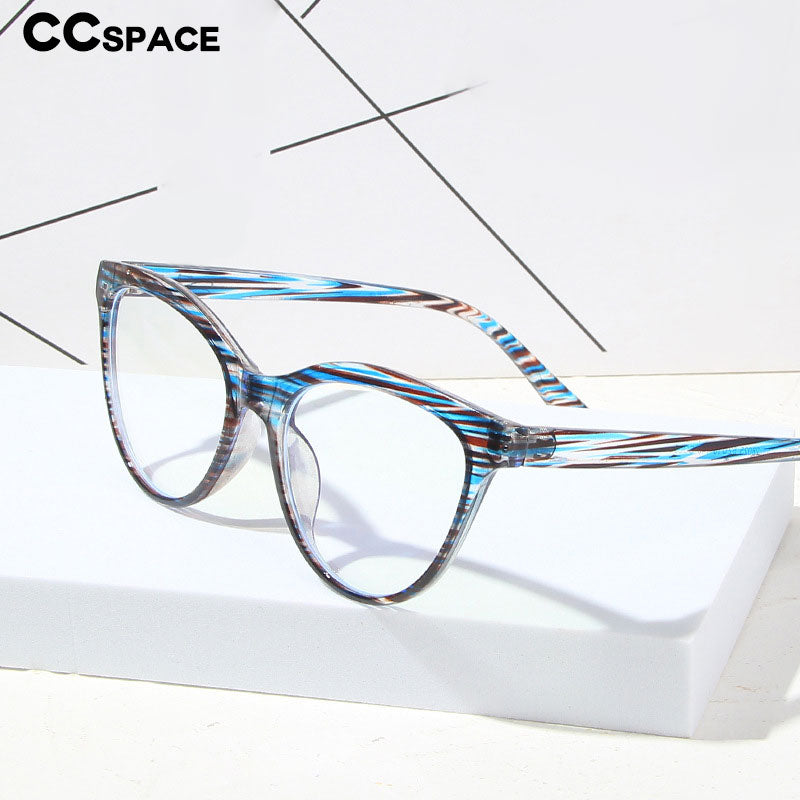 CCspace Unisex Full Rim Cat Eye Tr 90 Titanium Eyeglasses 55437 Full Rim CCspace