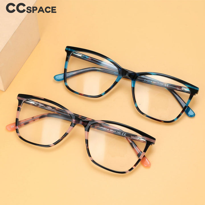 CCspace Unisex Full Rim Square Cat Eye Acetate Eyeglasses 55567 Full Rim CCspace