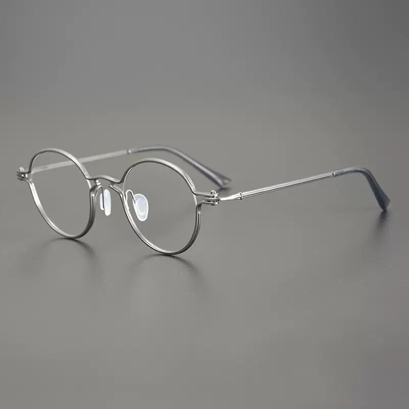 Gatenac Unisex Full Rim Round Titanium Eyeglasses Gxyj899 Full Rim Gatenac