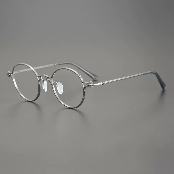 Gatenac Unisex Full Rim Round Titanium Eyeglasses Gxyj899 Full Rim Gatenac
