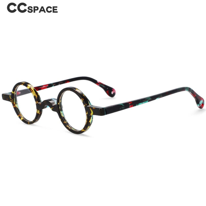 CCspace Unisex Full Rim Round Acetate Frame Eyeglasses 54250 Full Rim CCspace