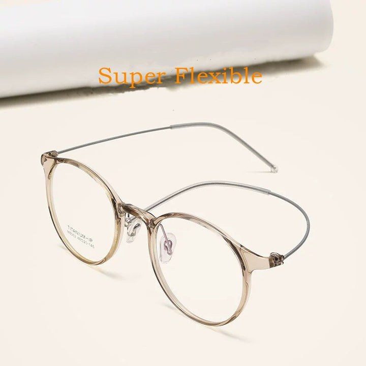Yimaruili Unisex Full Rim Round Tr 90 Titanium Eyeglasses M8062 Full Rim Yimaruili Eyeglasses