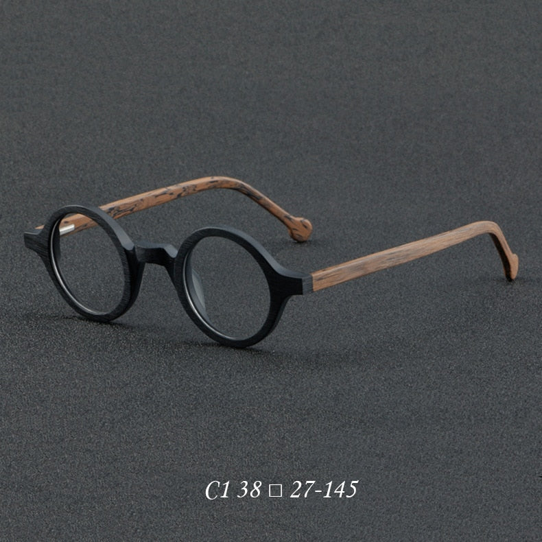 CCspace Unisex Full Rim Round Acetate Eyeglasses 55724 Full Rim CCspace Black China