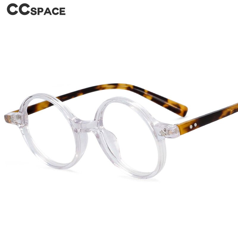 CCspace Unisex Full Rim Round Acetate Frame Eyeglasses 49424 Full Rim CCspace