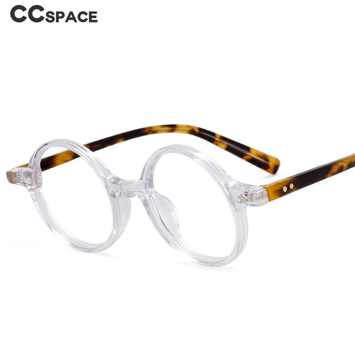 CCspace Unisex Full Rim Round Acetate Frame Eyeglasses 49424 Full Rim CCspace