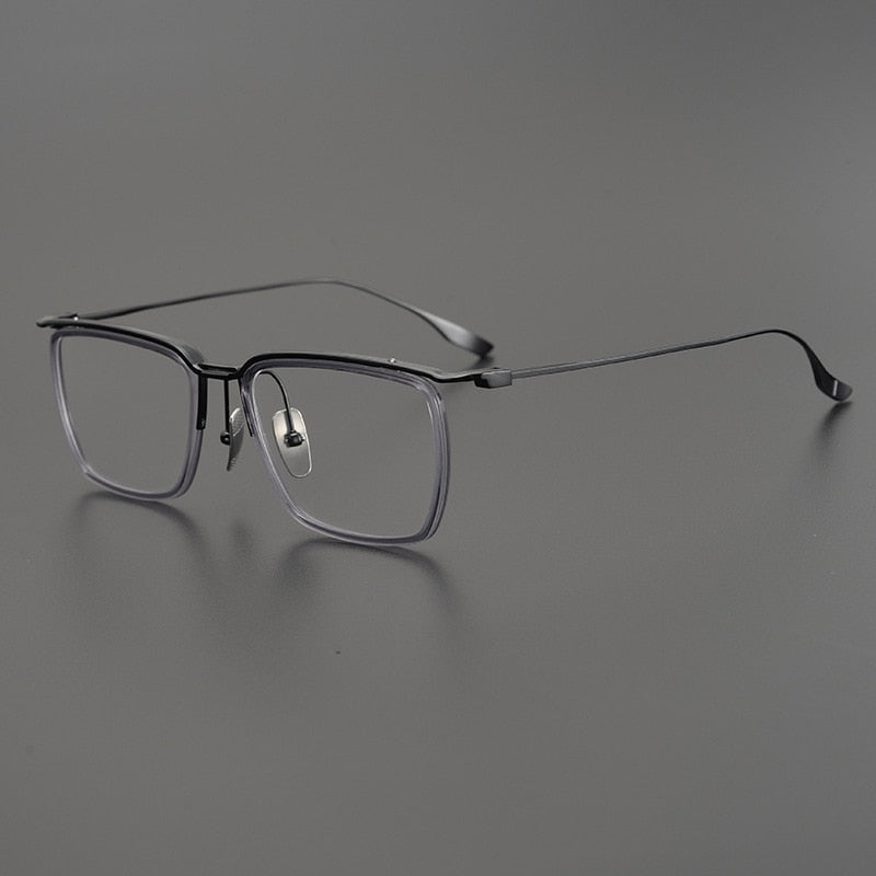 Gatenac Unisex Full Rim Square Titanium Eyeglasses Gxyj896 Full Rim Gatenac