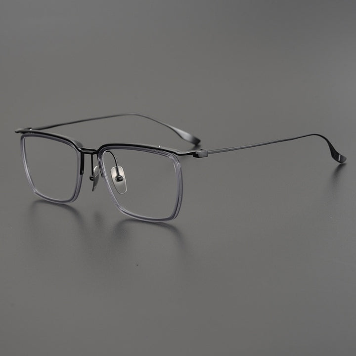 Gatenac Unisex Full Rim Square Titanium Eyeglasses Gxyj896 Full Rim Gatenac