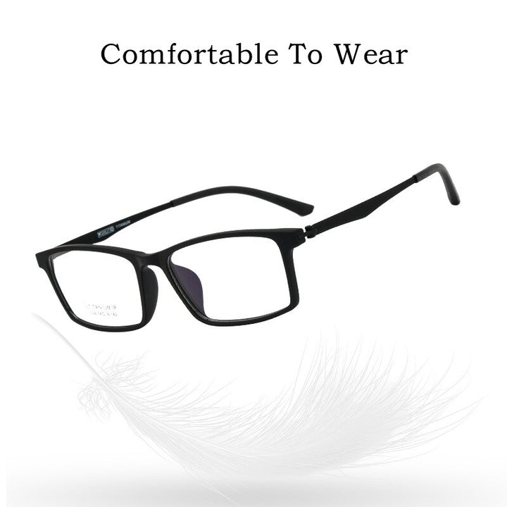 Yimaruili Unisex Full Rim Square Tr 90 Titanium Eyeglasses 023094 Full Rim Yimaruili Eyeglasses