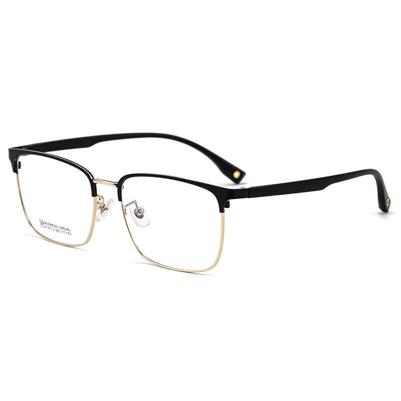 Hotochki Men's Full Rim Square Tr 90 Titanium Alloy Frame Eyeglasses K9112 Full Rim Hotochki