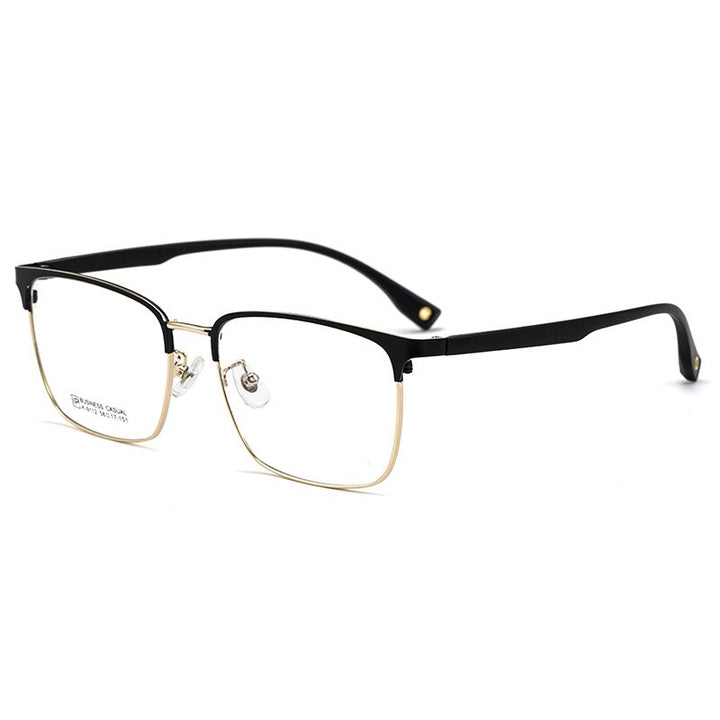 Hotochki Men's Full Rim Square Tr 90 Titanium Alloy Frame Eyeglasses K9112 Full Rim Hotochki