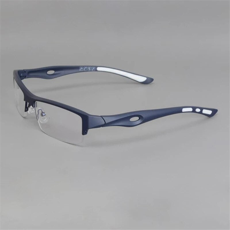 Cubojue Unisex Reading Glasses Sports Tr 90 Titanium Semi Rim Reading Glasses Cubojue blue no function lens 0
