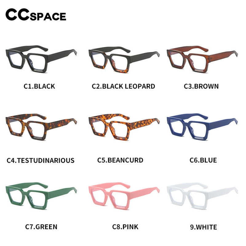 CCspace Unisex Full Rim Square Acetate Eyeglasses 55302 Full Rim CCspace
