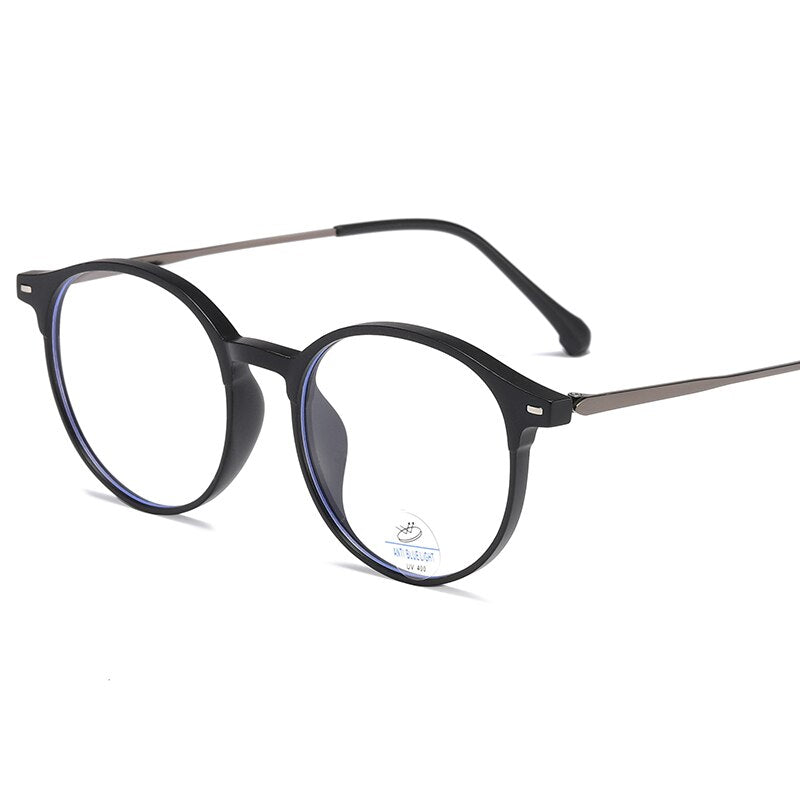 Reven Jate Unisex Full Rim Round Tr 90 Eyeglasses 81251 Full Rim Reven Jate matt black