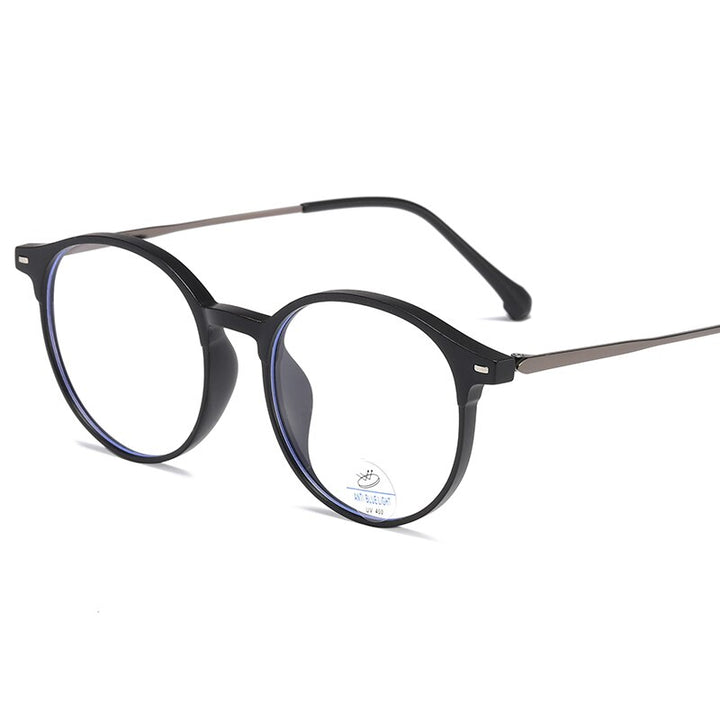 Reven Jate Unisex Full Rim Round Tr 90 Eyeglasses 81251 Full Rim Reven Jate matt black