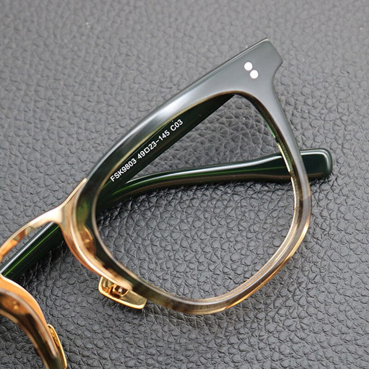 Gatenac Unisex Full Rim Oval Square Acetate Eyeglasses Gxyj843 Full Rim Gatenac