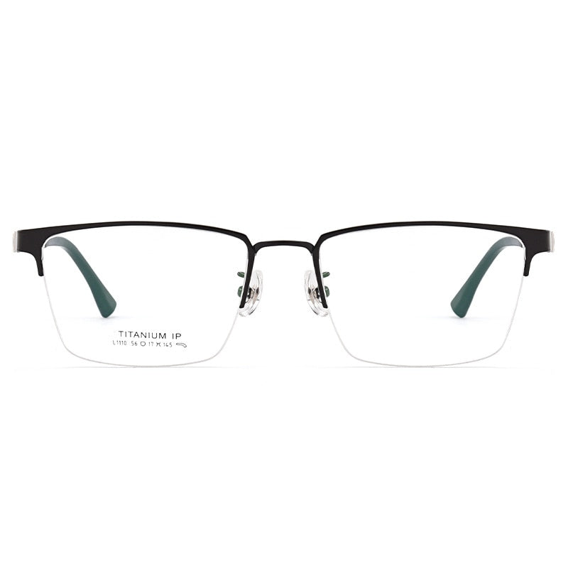 Bclear Unisex Semi Rim Square Titanium Eyeglasses Lb1110 Semi Rim Bclear