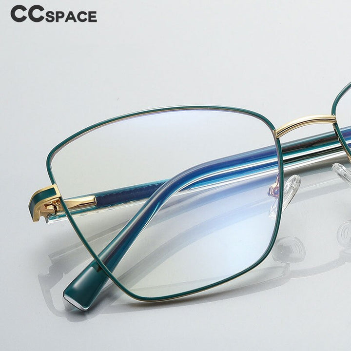 CCspace Unisex Full Rim Square Cat Eye Alloy Eyeglasses 55527 Full Rim CCspace