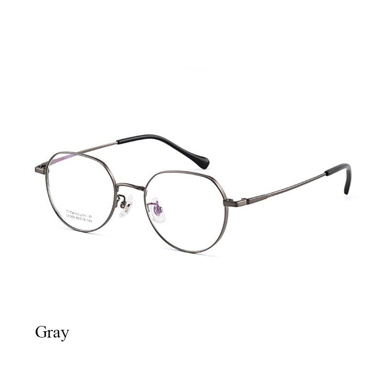 Bclear Unisex Full Rim Polygon Square Titanium Eyeglasses Lb5369 Full Rim Bclear Gray