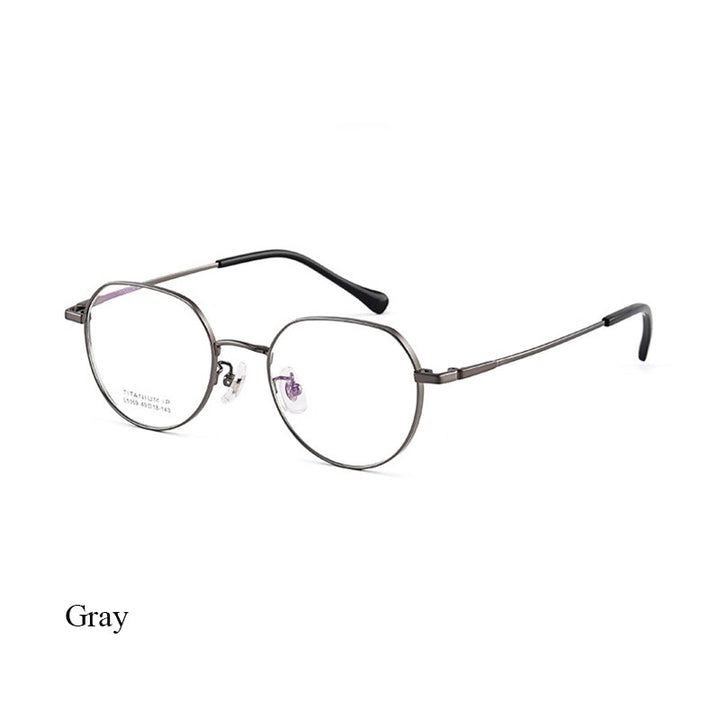 Bclear Unisex Full Rim Polygon Square Titanium Eyeglasses Lb5369 Full Rim Bclear Gray