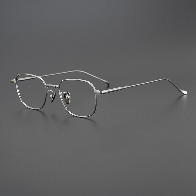 Gatenac Unisex Full Rim Square Titanium Eyeglasses Gxyj997 Full Rim Gatenac Silver