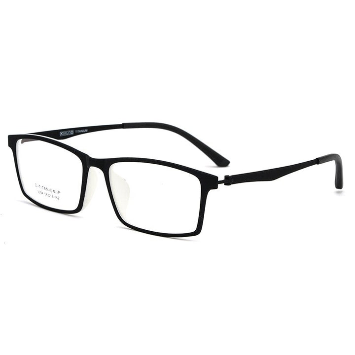 Yimaruili Unisex Full Rim Square Tr 90 Titanium Eyeglasses 023094 Full Rim Yimaruili Eyeglasses Black White