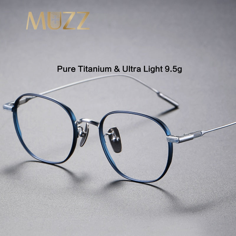 Muzz Unisex Full Rim Square Titanium Frame EyeglassesM80801 Full Rim Muzz