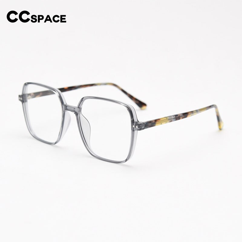 CCspace Unisex Full Rim Irregular Square Tr 90 Titanium Eyeglasses 55459 Full Rim CCspace