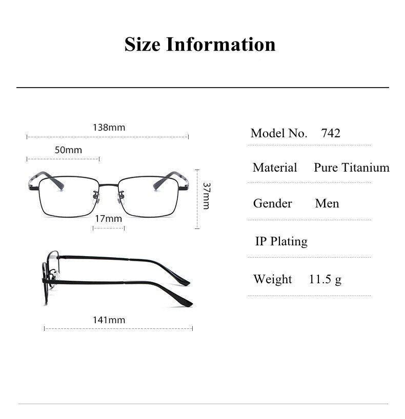 Chashma Ottica Unisex Full Rim Square Acetate Titanium Eyeglasses 742 Full Rim Chashma Ottica