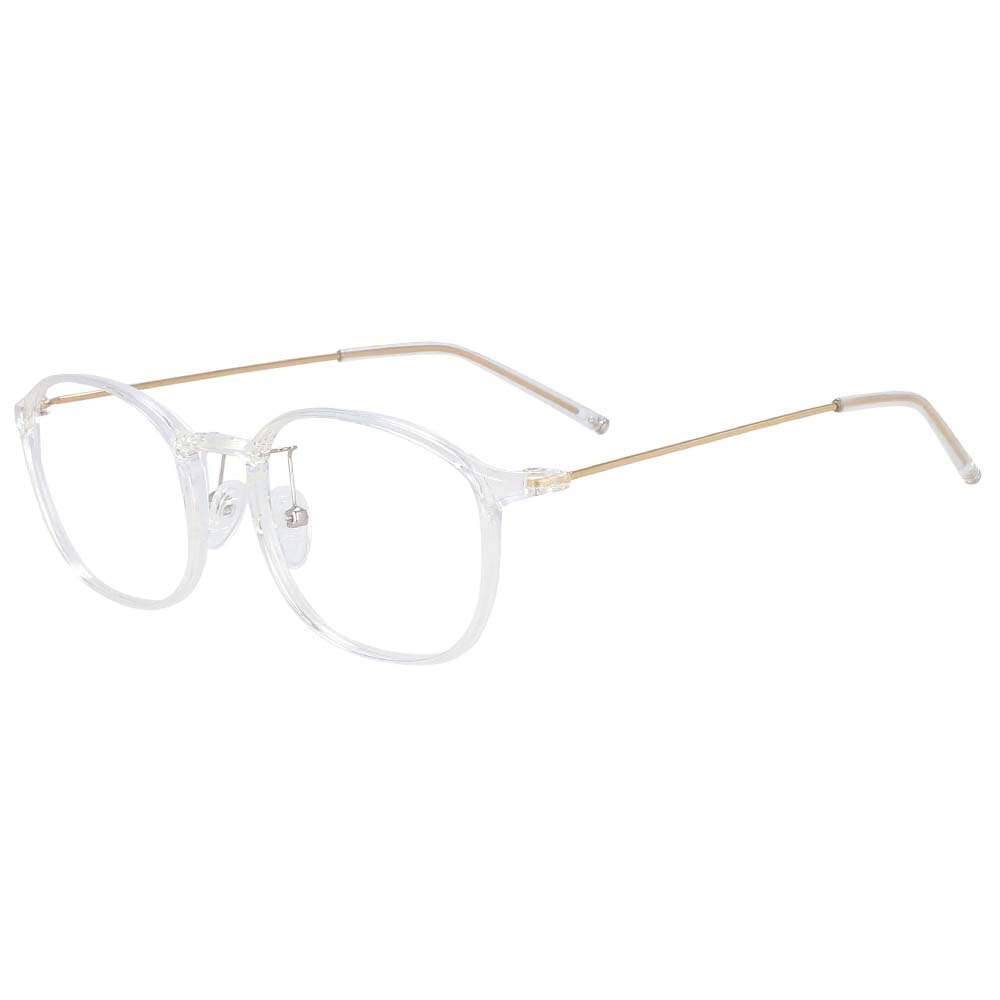 CCspace Unisex Full Rim Square Tr 90 Titanium Frame Eyeglasses 54315 Full Rim CCspace China Clear