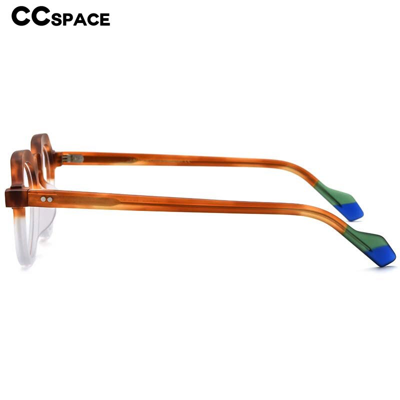CCspace Unisex Full Rim Irregular Round Acetate Eyeglasses 54702 Full Rim CCspace