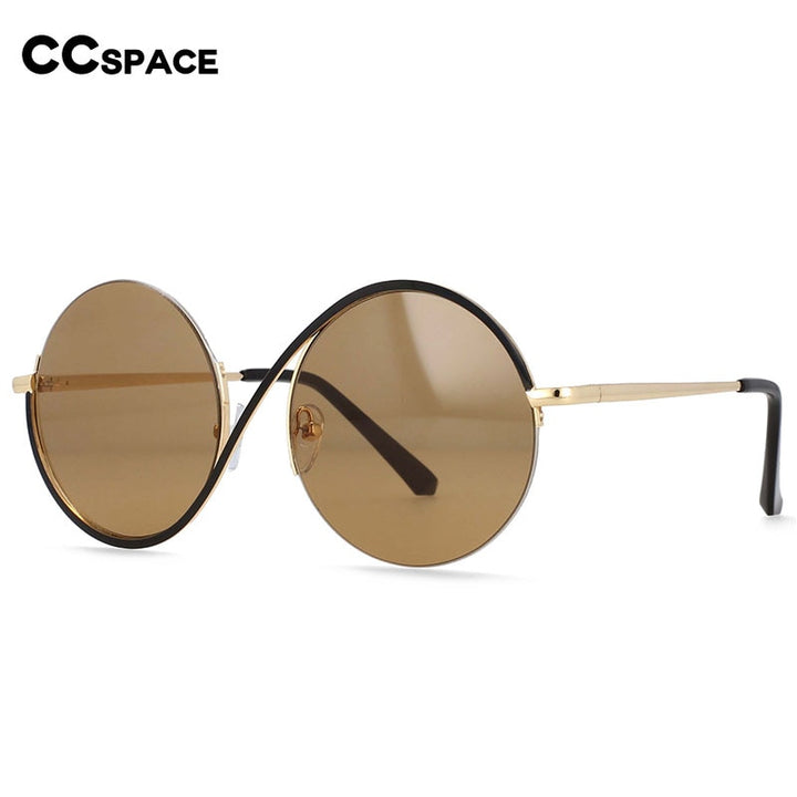 CCspace Unisex Semi Rim Round Alloy Frame Sunglasses 54042 Sunglasses CCspace Sunglasses