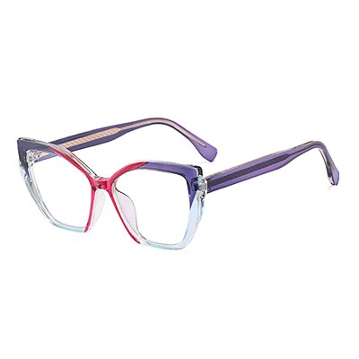 Ralferty Women's Full Rim Square Cat Eye Tr 90 Acetate Eyeglasses F82026 Full Rim Ralferty China C3 Rose Pink