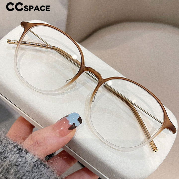 CCspace Unisex Full Rim Round Tr 90 Titanium Eyeglasses 55885 Full Rim CCspace