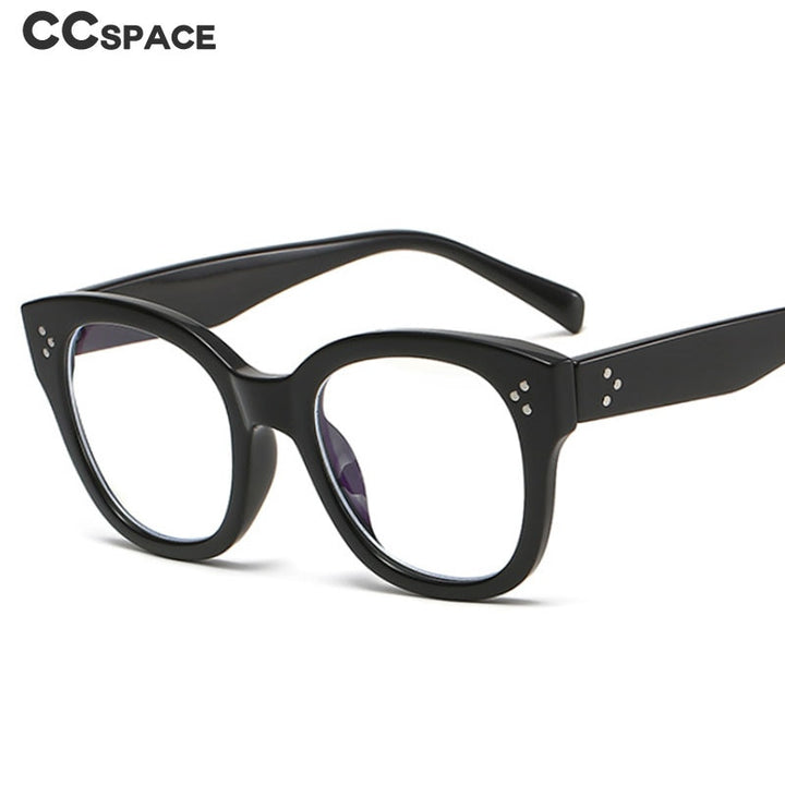 CCspace Unisex Full Rim Square Acetate Alloy Rivet Frame Eyeglasses 54152 Full Rim CCspace